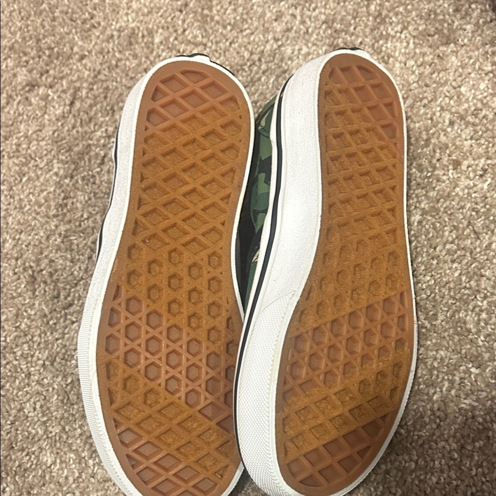 Vans Kids Green and Orange Camo Sneakers - Picture 3 of 3